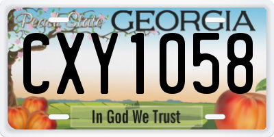 GA license plate CXY1058