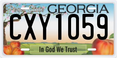 GA license plate CXY1059