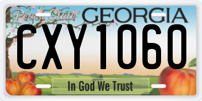GA license plate CXY1060