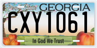 GA license plate CXY1061