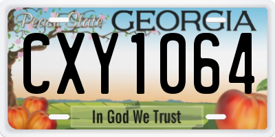 GA license plate CXY1064