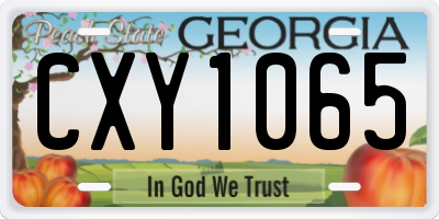 GA license plate CXY1065