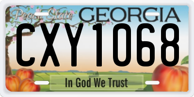 GA license plate CXY1068