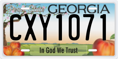 GA license plate CXY1071