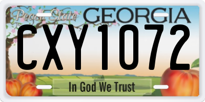 GA license plate CXY1072