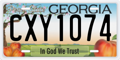 GA license plate CXY1074