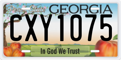 GA license plate CXY1075