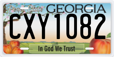GA license plate CXY1082