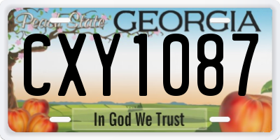GA license plate CXY1087
