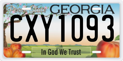 GA license plate CXY1093