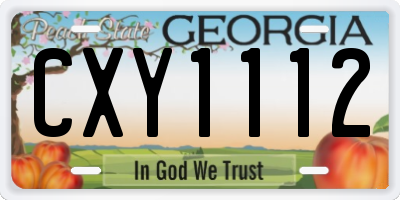 GA license plate CXY1112