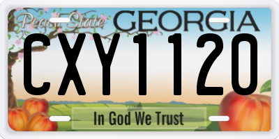 GA license plate CXY1120