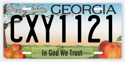 GA license plate CXY1121