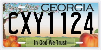 GA license plate CXY1124