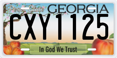 GA license plate CXY1125