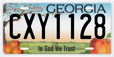 GA license plate CXY1128
