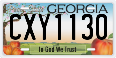 GA license plate CXY1130