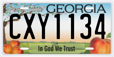 GA license plate CXY1134