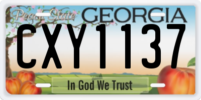 GA license plate CXY1137