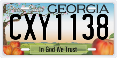 GA license plate CXY1138