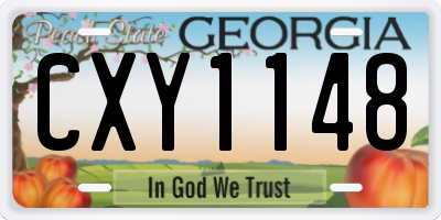 GA license plate CXY1148