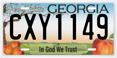 GA license plate CXY1149