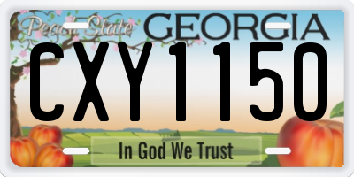 GA license plate CXY1150