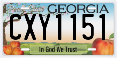 GA license plate CXY1151