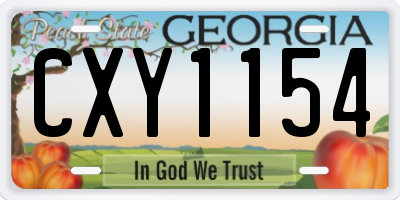 GA license plate CXY1154