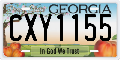 GA license plate CXY1155
