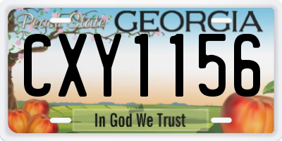 GA license plate CXY1156