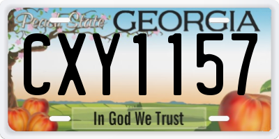 GA license plate CXY1157