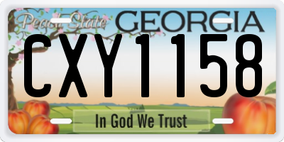 GA license plate CXY1158