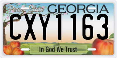 GA license plate CXY1163