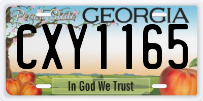 GA license plate CXY1165