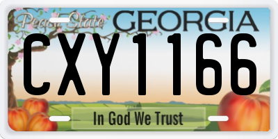 GA license plate CXY1166