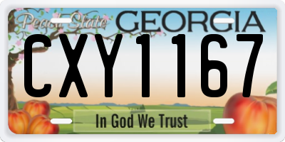 GA license plate CXY1167