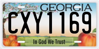 GA license plate CXY1169