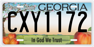 GA license plate CXY1172