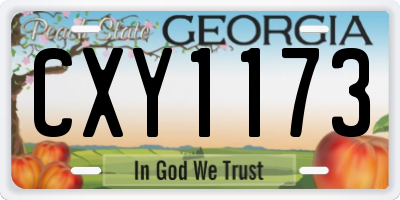GA license plate CXY1173