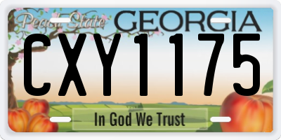GA license plate CXY1175