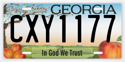 GA license plate CXY1177