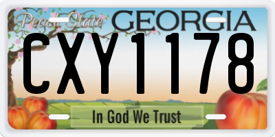 GA license plate CXY1178