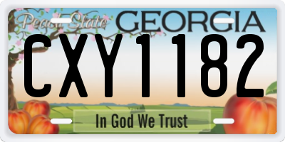 GA license plate CXY1182