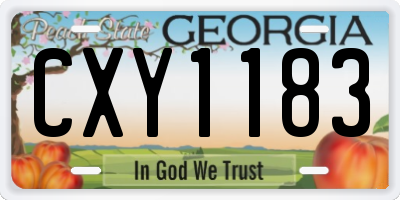 GA license plate CXY1183