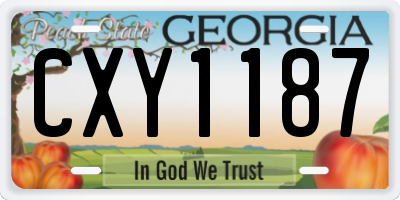 GA license plate CXY1187