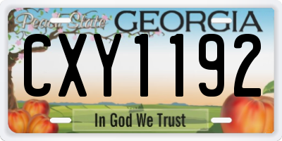 GA license plate CXY1192
