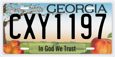 GA license plate CXY1197