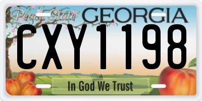 GA license plate CXY1198