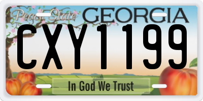 GA license plate CXY1199